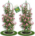 2 Pack Garden Obelisk Trellis for Climbing Plants, 6 FT Metal Rustproof Plant Support Rose Trellis, Tower Potted Cages for Flowers Fruits Vegetable Vines Indoor & Outdoor, Green(4 Tiers)
