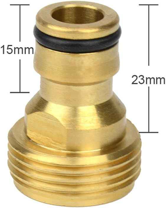 6 Pieces Brass Male Thread Garden Hose Nozzle Quick Connect Adapter | 3/4 Inch GHT Solid Brass Hose Connector Fitting for Garden Water Hose, Sprinkler and Irrigation Accessories