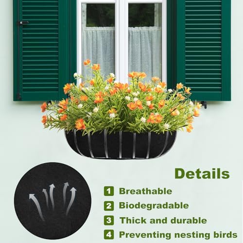 2PCS 24Inch Upgraded Planter Basket Liners Fabric Window Box Liners