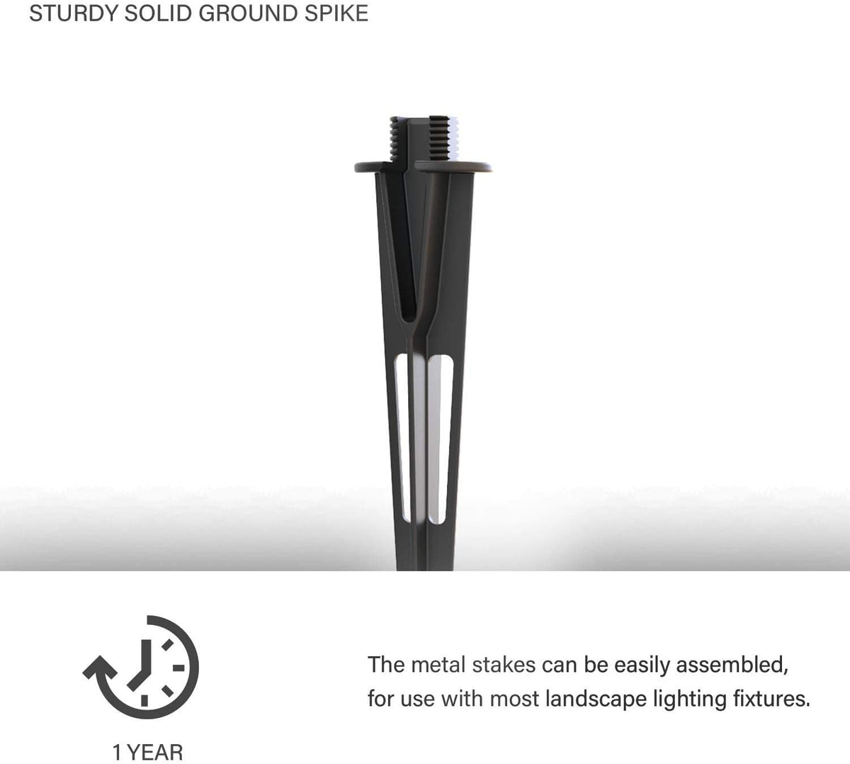 Metal Spike Stake Replacement 3/4-14 NPSM Male Thread for Landscape Path/Spot Light Low Voltage Outdoor Lighting 8101-4820-01