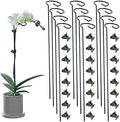 12 Pack Plant Support Stakes with 24 Pcs Plant Clips, Garden Single Stem Support Stake, Plant Cage Support Ring for Indoor Outdoor Flowers Rose Amaryllis Tomatoes Peony Lily Orchid (16 Inch)