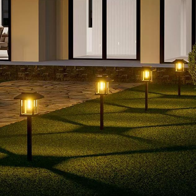16-Pack Solar Lights Outdoor (Extra-Bright & Auto On/Off), Solar Powered Garden Lights, Outdoor Waterproof Solar Pathway Lights for Patio, Path, Yard, Landscape, Driveway, Walkway Decor (Warm White)