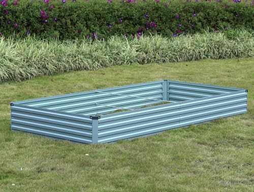 Meberam 2 Pack 6x3x1FT Galvanized Raised Garden Beds Kit Outdoor Metal