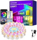 150FT Permanent Outdoor Lights,Waterproof Smart LED Christmas Lights with App/Remote Control,Music synchronisation，Permanent Outdoor Light for House,Roof,Christmas Party Holiday Decor