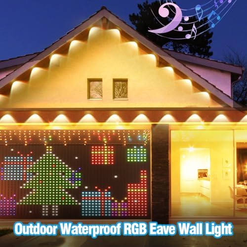 100FT Permanent Outdoor RGB Lights, LED Christmas Lights,IP67 Waterproof Light for House,Smart LED with App/Remote Control for Outdoor Decor,Garden Decor,Party,Holiday