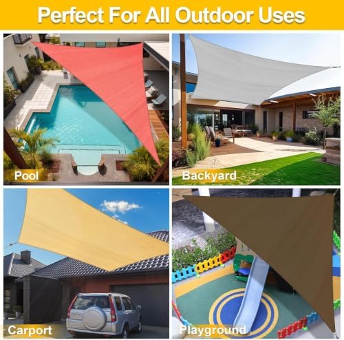 KANAGAWA 24'X24' Grey Sun Shade Sail Curved Rectangle