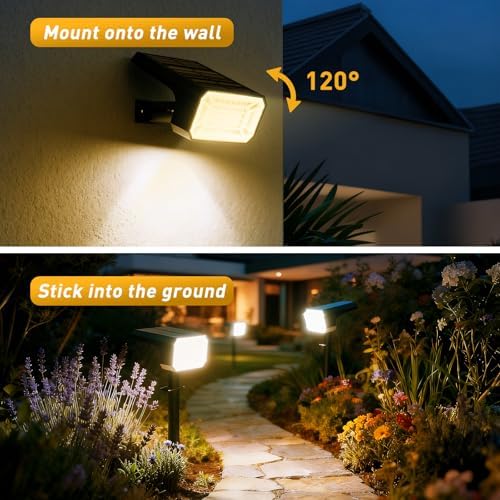 Solar Spot Lights Outdoor, Landscape Spotlights, 8 Pack Warm White