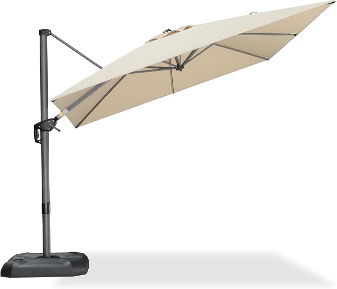 PURPLE LEAF 9 Feet Patio Umbrella Outdoor Cantilever Square Umbrella Aluminum - Image 8