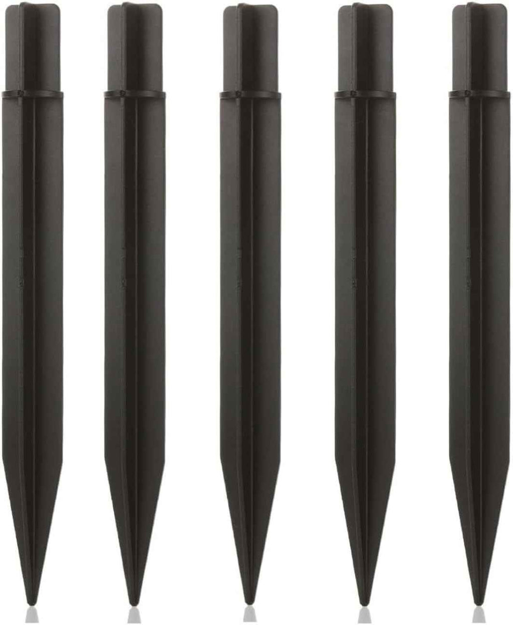 Must Measure First! Fits ONLY 0.83" Inner Diameter Solar Ground Spikes - 8.25" ABS Replacement Stakes for Garden Pathway Lights (Black-5PACK)