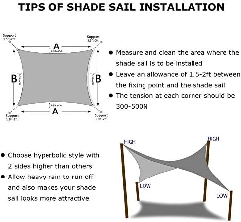 KANAGAWA 7'x13' Gray Sun Shade Sail Rectangle