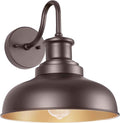 Outdoor Barn Light Outdoor Wall Sconce Farmhouse Exterior Wall Mount Light Vintage Wall Lighting Fixture Industrial Bronze Lantern for Porch, Entryway, Garage, 1 Pack, RZ007 ORB
