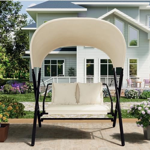U-MAX 2 Seat Outdoor Porch Swings for Adults Patio Swings with Canopy