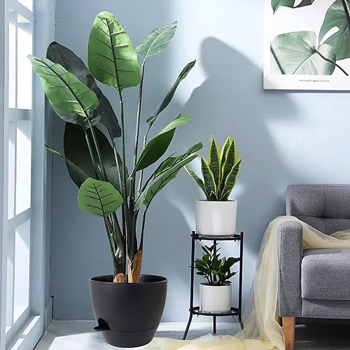 UOUZ 12inch 2Pack Large Self Watering Planters, Plastic Plant Pots