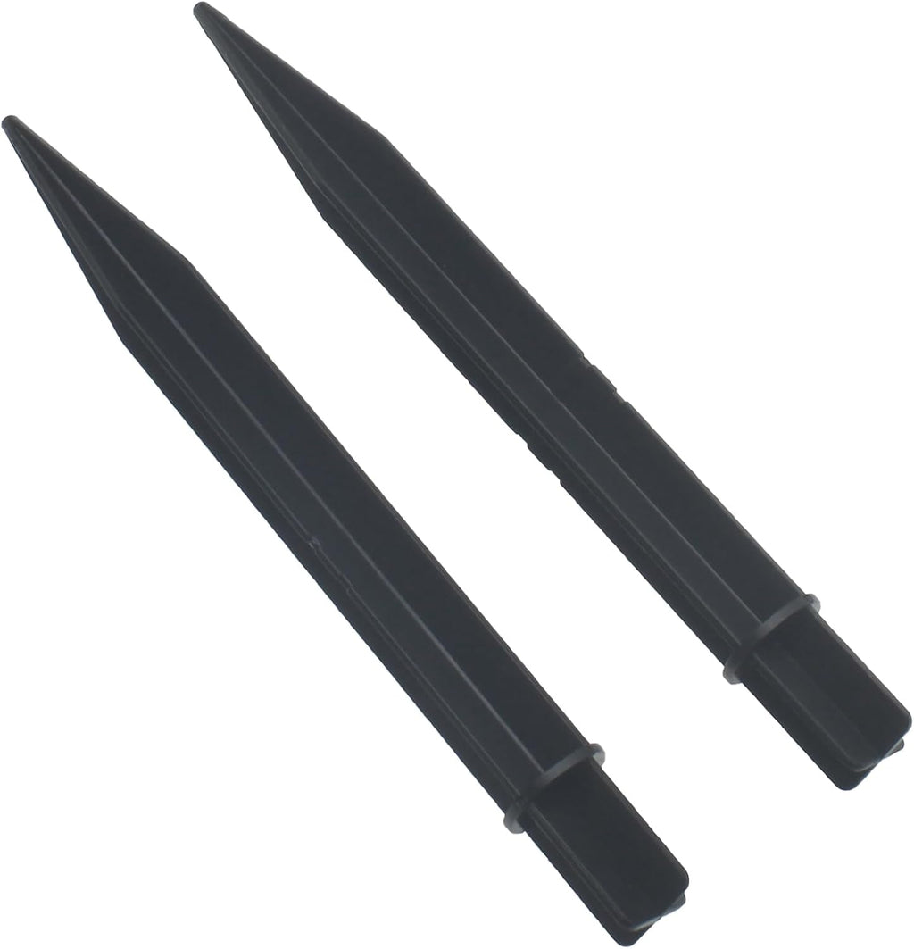 FDXGYH 12 Pack Solar Light Stakes Replacement Spikes 8.25 x 0.83 Inch ABS Plastic Ground Spikes for Outdoor Pathway Garden Lights (Black)
