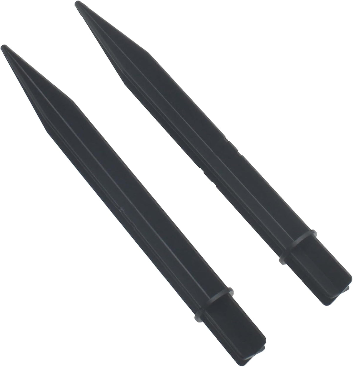 FDXGYH 12 Pack Solar Light Stakes Replacement Spikes 8.25 x 0.83 Inch ABS Plastic Ground Spikes for Outdoor Pathway Garden Lights (Black)