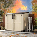 Horizontal Outdoor Storage Cabinet Box 36 Cu Ft with Lockable Doors, Outdoor Storage Shed Portable Waterproof for Backyard Garden