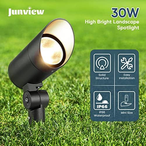 30W LED Spot Lights Outdoor 120V Waterproof Flag Pole Light 3000LM Ultra Bright Outdoor Spotlight Warm White Landscape Lights with 5FT Cord with Plug for Tree Yard Garden House(1pack)