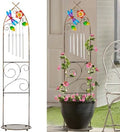 Garden Trellis with Plant Stands, 48” Metal Detachable Dragonfly Plant
