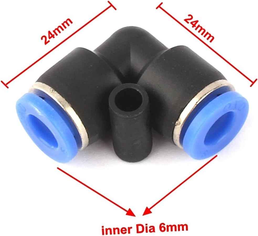 Xiaohu Lawn Sprinkler Irrigation System 8pcs 6mm / 8mm Garden Hose Equal Diameter Elbow Spray System Pneumatic Connector Elbow Air Hose High Pressure Connector (Color : 6mm)