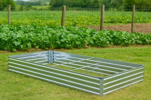 Meberam 2 Pack 6x3x1FT Galvanized Raised Garden Beds Kit Outdoor Metal