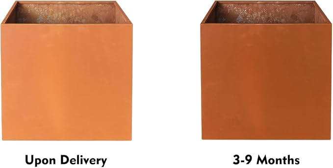 Corten Steel Planter Box Outdoor Planter Metal Square 20 Inch Large Steel - Image 6