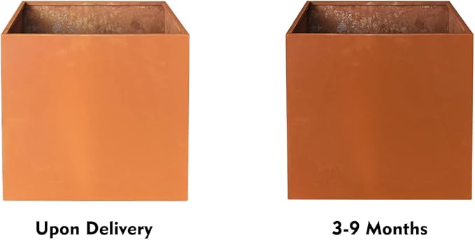 Corten Steel Planter Box Metal Planters Square Outdoor Steel Planter Cube - Image 4