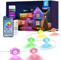 100FT Permanent Outdoor Lights for House, RGB LED Waterproof Smart Eave Lights Outdoor House Decor with Smart APP Remote Control, Outside Eaves Lighting for Holiday, Christmas, Roof, Party, Daily