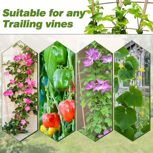 Avalution 10 Pack Bamboo Trellis for Climbing Plants 16" Natural
