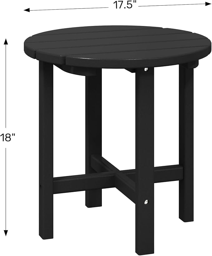 WestinTrends Dylan Adirondack Round Outdoor Side Table, Dark Green - Image 3