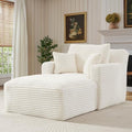 65.4" Boneless Chaise Lounge Chair Indoor, Comfy Beige Reading Chair