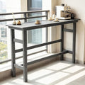 Outdoor Bar Table, HDPE Patio Pub Table, Weather-Resistant Tall Console Table for Backyard, Balcony & Garden, Durable All-Weather High Top Table, Easy Maintenance,Grey