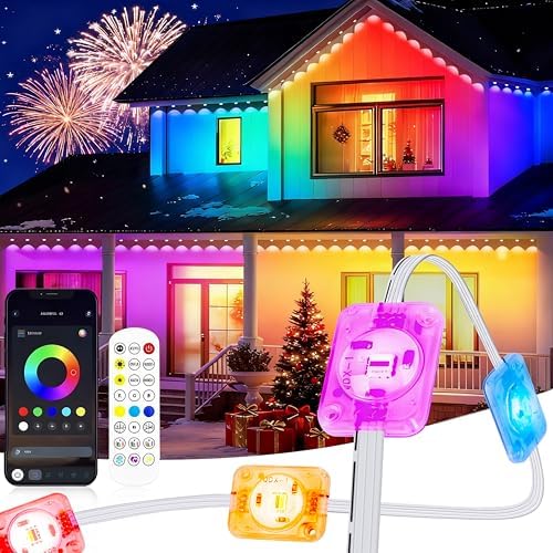 CCILAND 100Ft Smart Permanent Outdoor Lights RGB&IC with Remote App Control