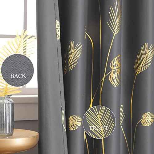 Estelar Textiler Dark Grey Blackout Patterned Sliding Door Curtain 100Wx84L