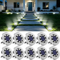 OULONGER 4.6inch Solar Ground Lights, Garden Solar Outdoor Waterproof Pathway Bright In-Ground Landscape Lights for Patio, Lawn, Yard, Driveway, Step and Walkway(White Light 10Packs)