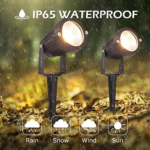 REEGOLD Low Voltage Landscape Lights Outdoor: 7W 700LM LED Landscape Lighting with Connectors for Tree Garden Yard Pathway | 12V 24V Warm White 2700K Spotlights | IP65 Waterproof | 6 Pack