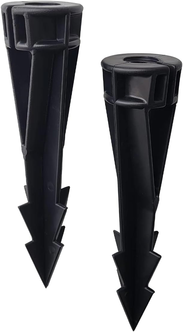 COLOER Landscape Lights 8 Inch In-Ground Stake Spikes Replacement 1/2" NPS Thread with Side Wire Way Medium Size, Heavy Duty Universal Slot Large Ground Post for Outdoor Garden Lights(2 Pack) | 8 Inch Large In-Ground Stake, Universal Slot Stake, Ideal ...