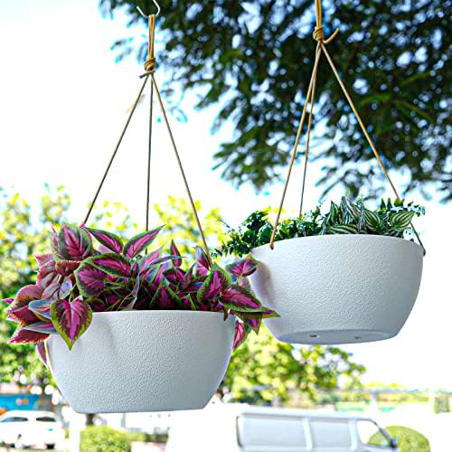 SwinDuck 12 Inch 2 Pack Large Hanging Planters for Indoor Outdoor