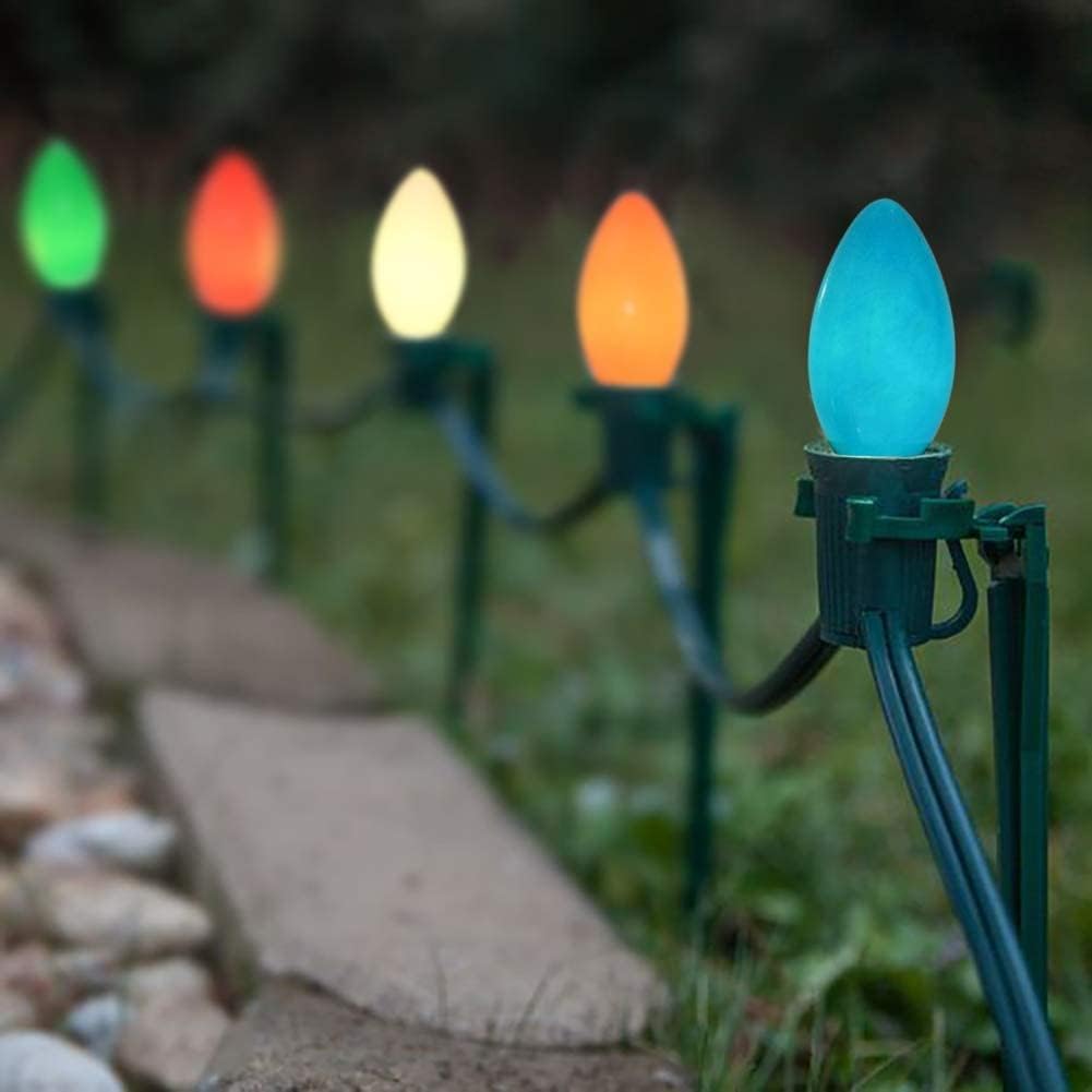 C7 LED Multicolor Christmas Lights Outdoor,25Ft Vintage Christmas String Lights with 27 C7 LED Multicolor Shatterproof Bulbs, Hanging Christmas Outdoor Lights for Xmas Tree Patio Party Roofline Garden