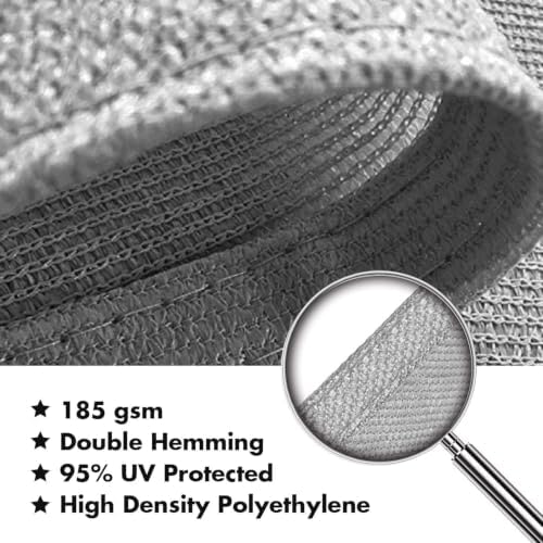 KANAGAWA 24'X24' Grey Sun Shade Sail Curved Rectangle