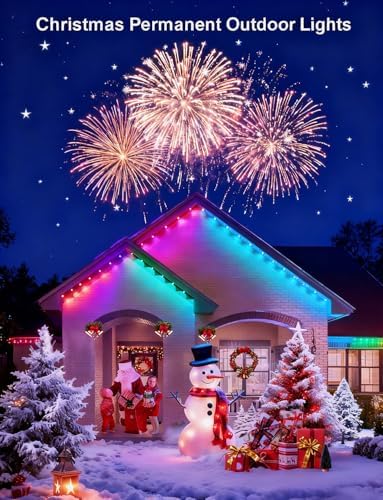 CCILAND 100Ft Smart Permanent Outdoor Lights RGB&IC with Remote App Control