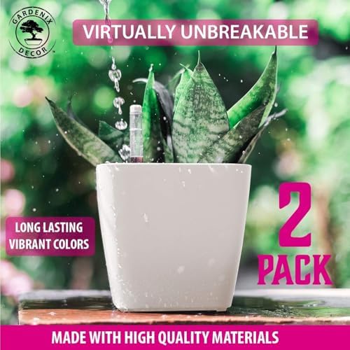 GARDENIX DECOR 5" Self Watering pots for Indoor Plants - Flower Pot