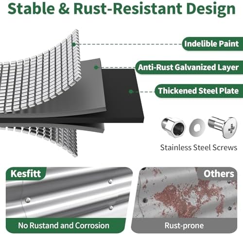 Kesfitt Raised Garden Bed, 5x2x1 FT Galvanized Steel Metal Raised