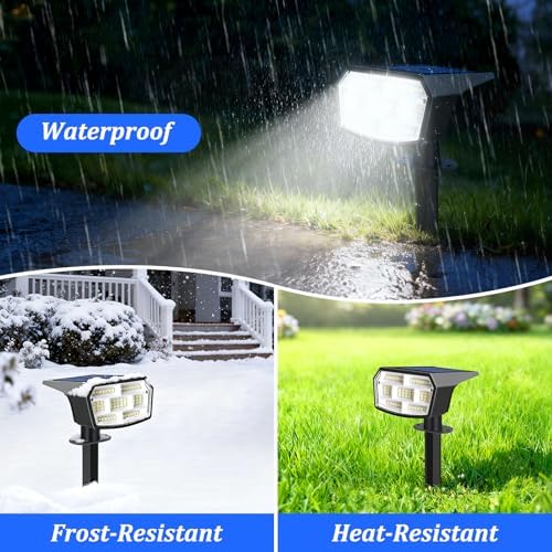 6-Pack Solar Spot Lights Outdoor Waterproof, Landscape Spotlight Cool White