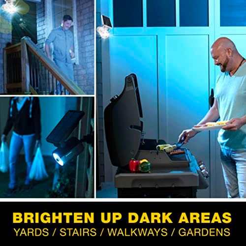 Bell+ Howell Bionic Spotlight White Solar Outdoor Motion Sensor LED Lights - 8 Bulb Waterproof Landscape Security Lights for Patio & Garden