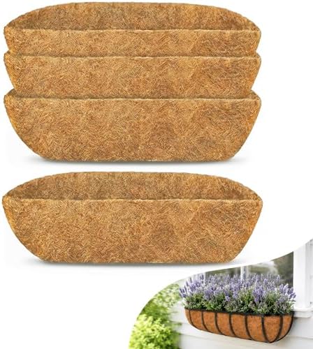 HFHOME Coco Liners for Planters, 24 Inch Natural Coconut Coir Fiber