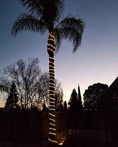 50ft 360 LED Waterproof Rope Lights, 110V Connectable Indoor Outdoor Warm Led Rope Lights for Outside, Deck, Patio, Pool, Camping, Landscape Lighting and Christmas Tree Decorations (Warm White)