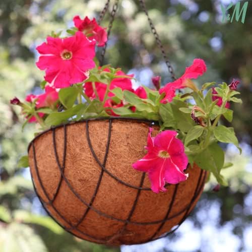 Y&M 2pcs 10inch Round Coconut Fiber Liner, Natural Coir Replacement