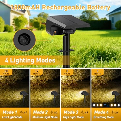 Solar Spot Lights Outdoor, Landscape Spotlights, 8 Pack Warm White