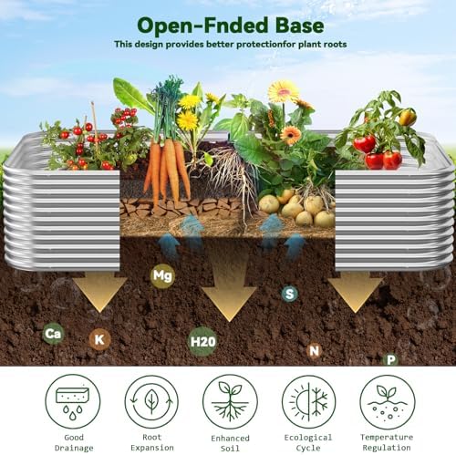 2 Pack Tall 6x3FT Corrugated Galvanized Steel Raised Garden Bed