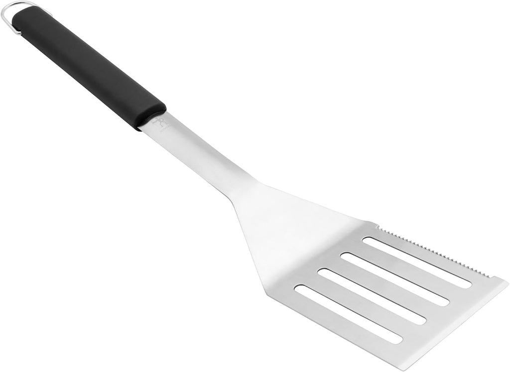 HENCKELS BBQ Grill Tool Set, 4-Piece Stainless Steel Barbecue Accessories with Spatula, Tongs, Fork & Basting Brush, Heavy Duty Outdoor Grilling Kit for Camping, Tailgate & Backyard Cooking